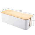 Cable Storage Box Wooden Power Line Storage Case Dustproof Charger Socket Organizer Wire Case Home Cable Winder Organizer