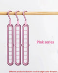 3pcs, Plastic 9-Hole Foldable Hangers, Heavy Duty Space Saving Clothes Organizer Hangers, For Room, Closet, Wardrobe, Home & Dor