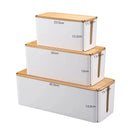 Cable Storage Box Wooden Power Line Storage Case Dustproof Charger Socket Organizer Wire Case Home Cable Winder Organizer