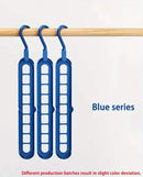 3pcs, Plastic 9-Hole Foldable Hangers, Heavy Duty Space Saving Clothes Organizer Hangers, For Room, Closet, Wardrobe, Home & Dor